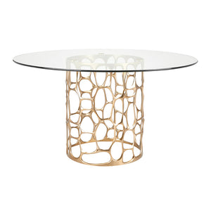 Drea Gold Base Round Dining Table
