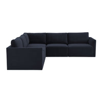 Valentina Navy Velvet Modular L Sectional Sofa - Luxury Living Collection