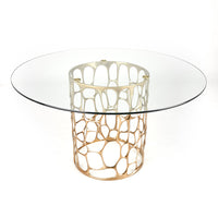 Drea Gold Base Round Dining Table