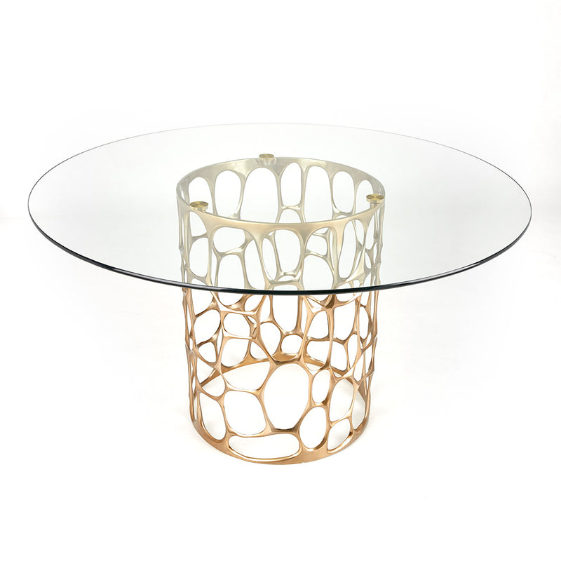Drea Gold Base Round Dining Table
