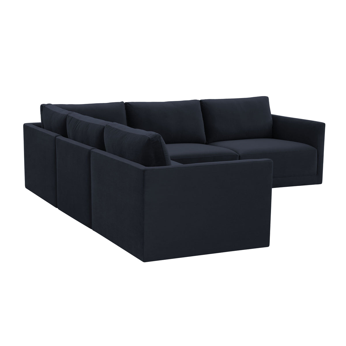 Valentina Navy Velvet Modular L Sectional Sofa - Luxury Living Collection