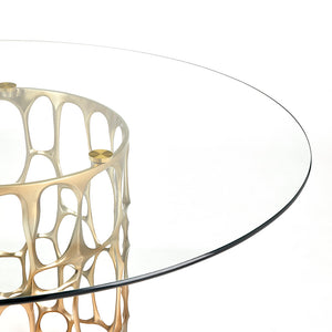 Drea Gold Base Round Dining Table