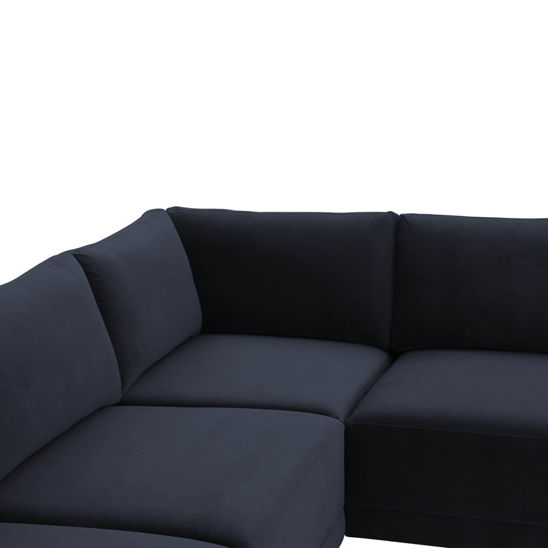 Valentina Navy Velvet Modular L Sectional Sofa - Luxury Living Collection