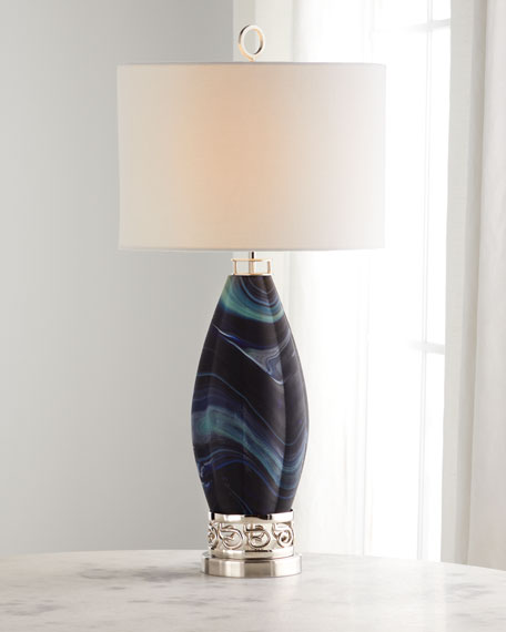 Imani Navy Blue Northern Lights Table Lamp - Luxury Living Collection