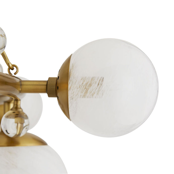 Nairobi Opal Swirl Crystal Antique Brass Chandelier