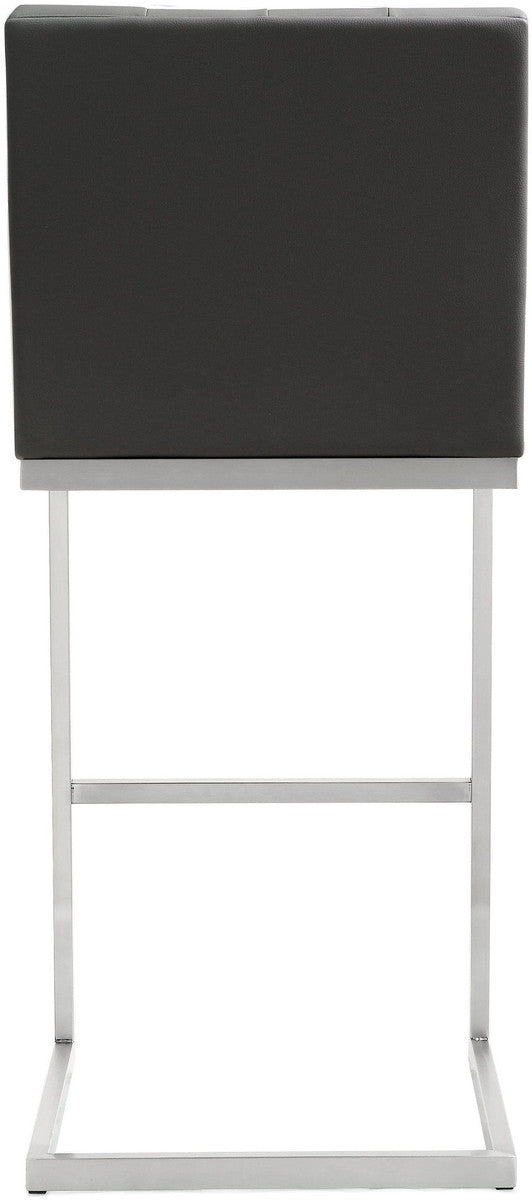 Nurit Grey Eco-Leather Barstools (Set of 2) - Luxury Living Collection