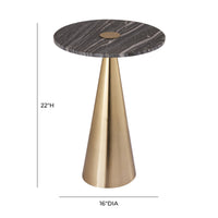 Nira Grey Marble Side Table - Luxury Living Collection