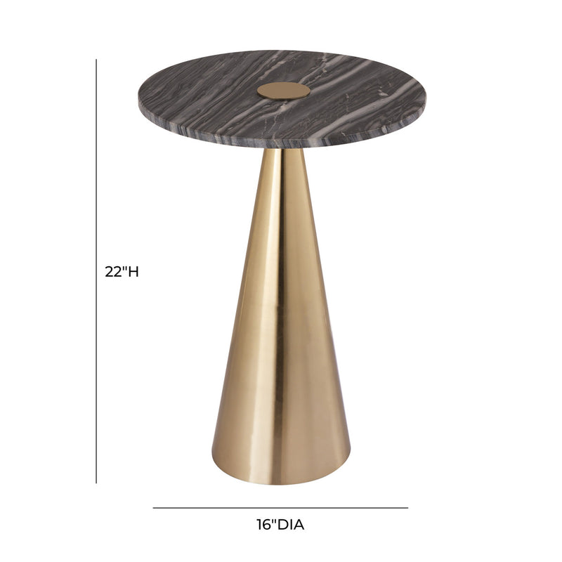Nira Grey Marble Side Table - Luxury Living Collection