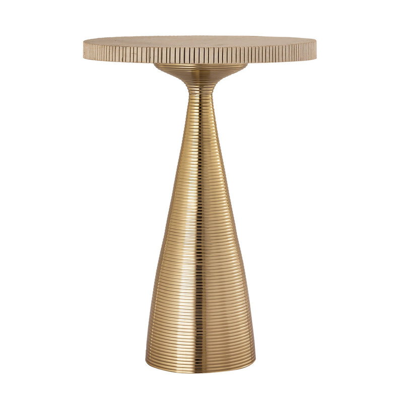 Neha Gold Ribbed Side Table - Luxury Living Collection