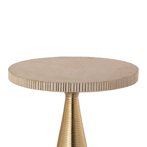 Neha Gold Ribbed Side Table - Luxury Living Collection