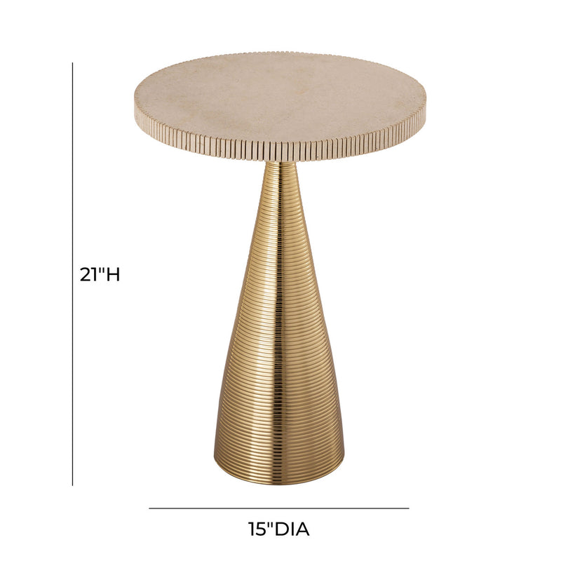 Neha Gold Ribbed Side Table - Luxury Living Collection