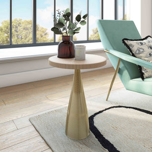 Neha Gold Ribbed Side Table - Luxury Living Collection