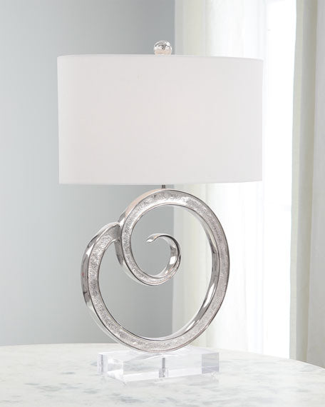 Hartley Spiral Nickel Table Lamp - Luxury Living Collection