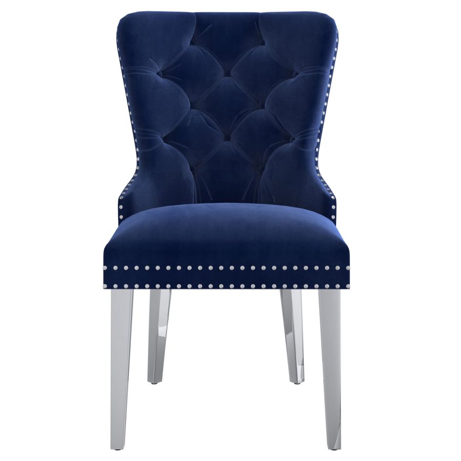 Bellamy Navy Velvet Side Chairs (Set of 2)