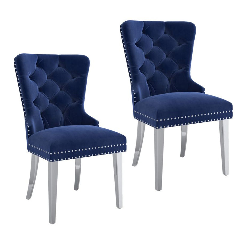 Bellamy Navy Velvet Side Chairs (Set of 2)