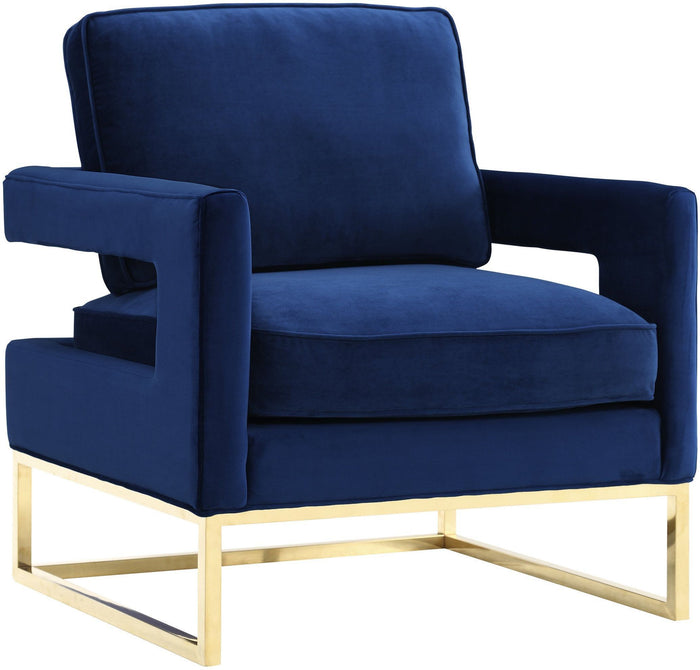 Glimer Navy Velvet Chair - Luxury Living Collection