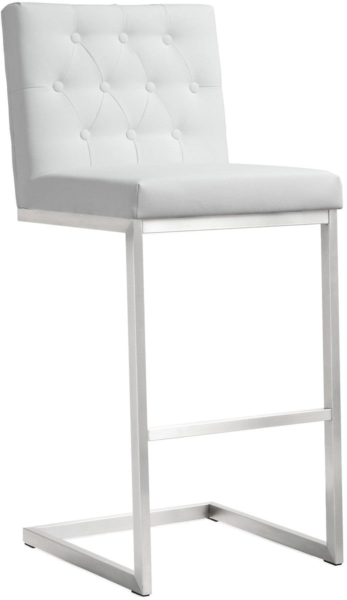 Nurit White Eco-Leather Barstools (Set of 2) - Luxury Living Collection