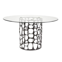 Drea Round Black Base Dining Table