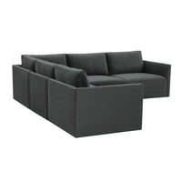 Valentina Charcoal Velvet Modular L Sectional Sofa - Luxury Living Collection