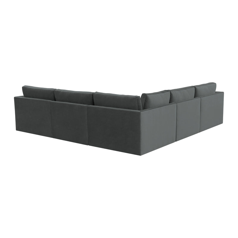 Valentina Charcoal Velvet Modular L Sectional Sofa - Luxury Living Collection