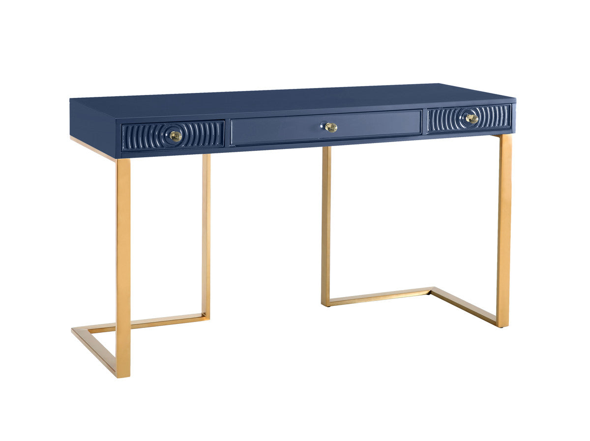 Oscar Blue Lacquer Desk - Luxury Living Collection