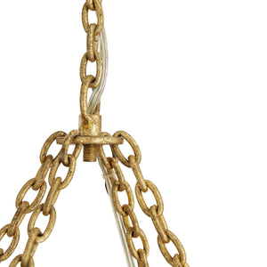Hensley Oval Gold Leaf Chandelier