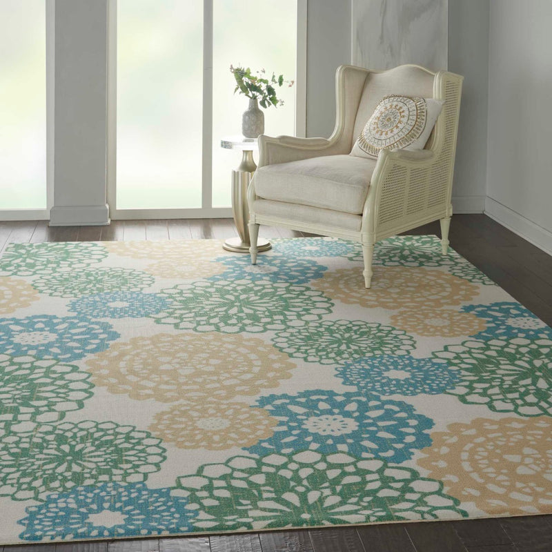 Oriana Ivory Gold Indoor/Outdoor Rug - Elegance Collection
