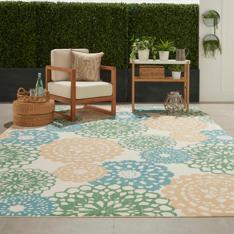 Oriana Ivory Gold Indoor/Outdoor Rug - Elegance Collection