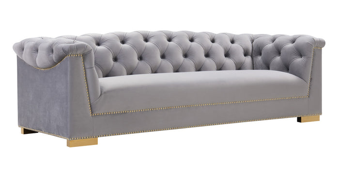 Opal Grey Velvet Sofa - Luxury Living Collection