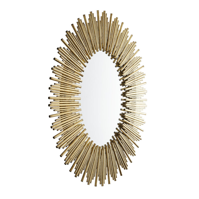 Hensley Large Oval Antiqued Gold Leaf Mirror