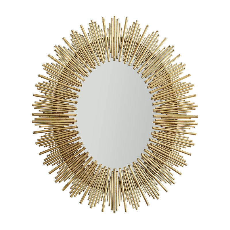 Hensley Large Oval Antiqued Gold Leaf Mirror