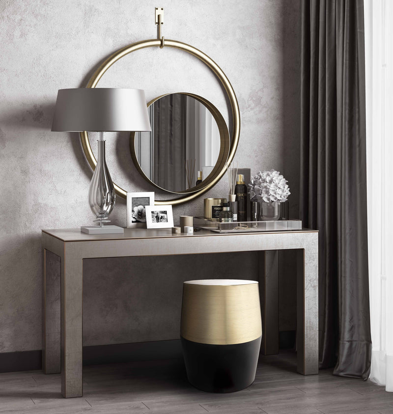 Orli Gold Top with Solid Black Base Stool - Luxury Living Collection