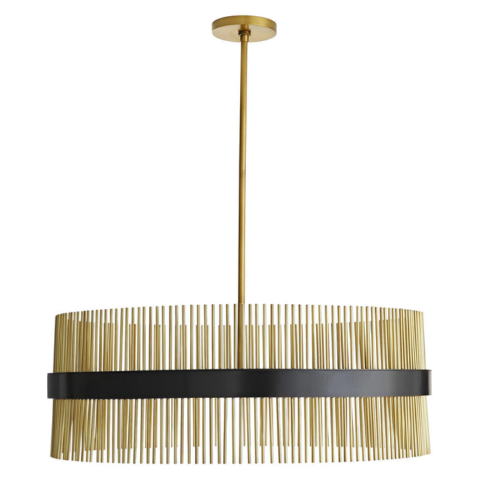 Arlington 34" Round Antique Brass Chandelier