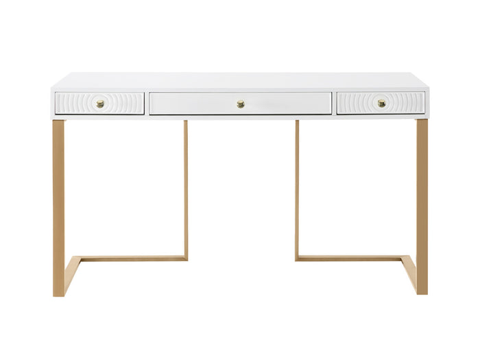 Oscar White Lacquer Desk - Luxury Living Collection