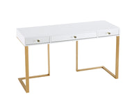 Oscar White Lacquer Desk - Luxury Living Collection