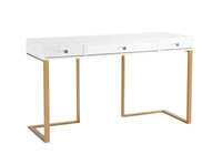 Oscar White Lacquer Desk - Luxury Living Collection