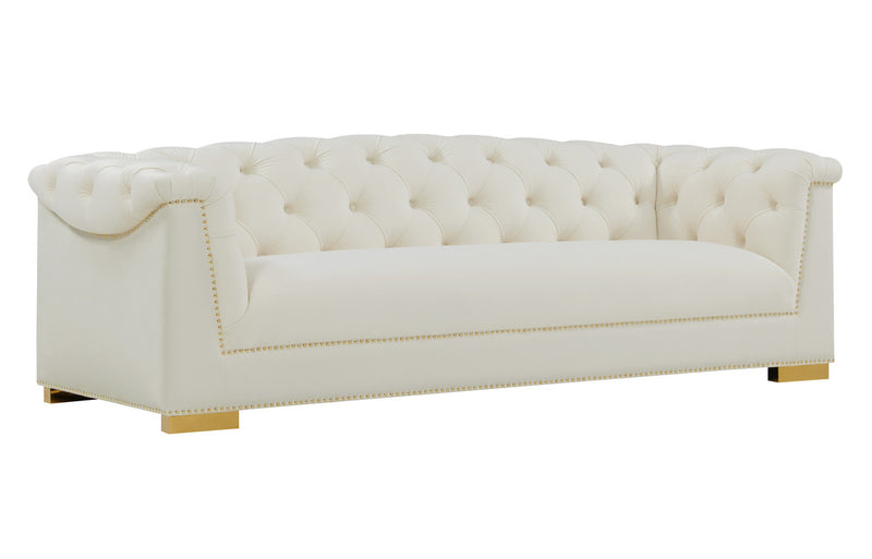 Opal Cream Velvet Sofa - Luxury Living Collection
