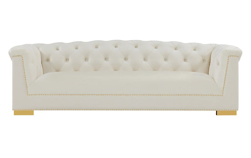 Opal Cream Velvet Sofa - Luxury Living Collection