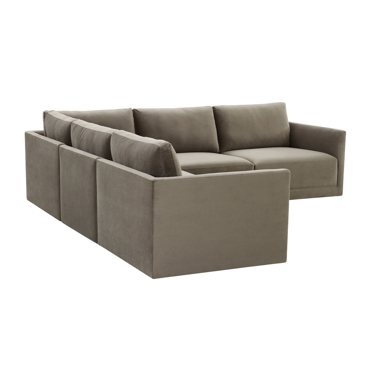 Valentina Taupe Velvet Modular L Sectional Sofa - Luxury Living Collection