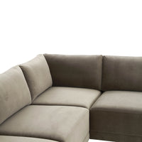 Valentina Taupe Velvet Modular L Sectional Sofa - Luxury Living Collection