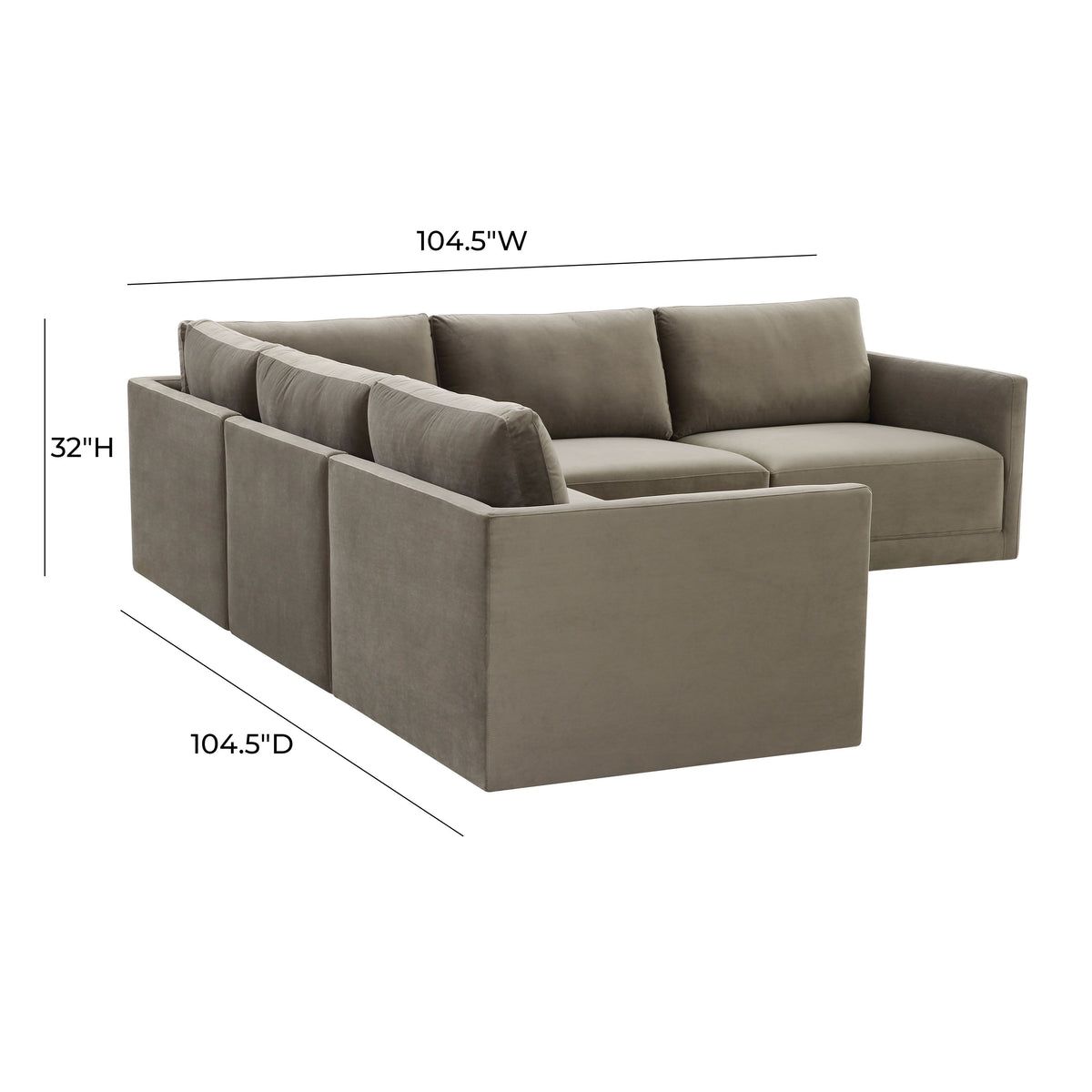 Valentina Taupe Velvet Modular L Sectional Sofa - Luxury Living Collection