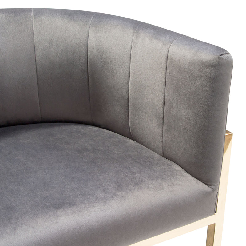 Angele Grey Velvet Bar Chair - Luxury Living Collection