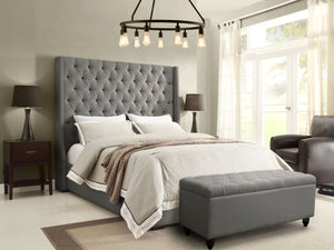 Thalia Grey Linen Bed - Luxury Living Collection