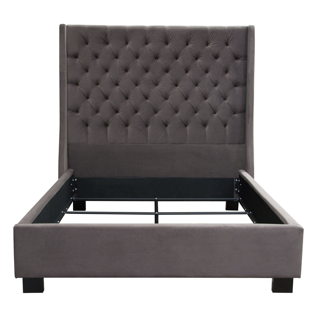 Thalia Grey Velvet Bed - Luxury Living Collection