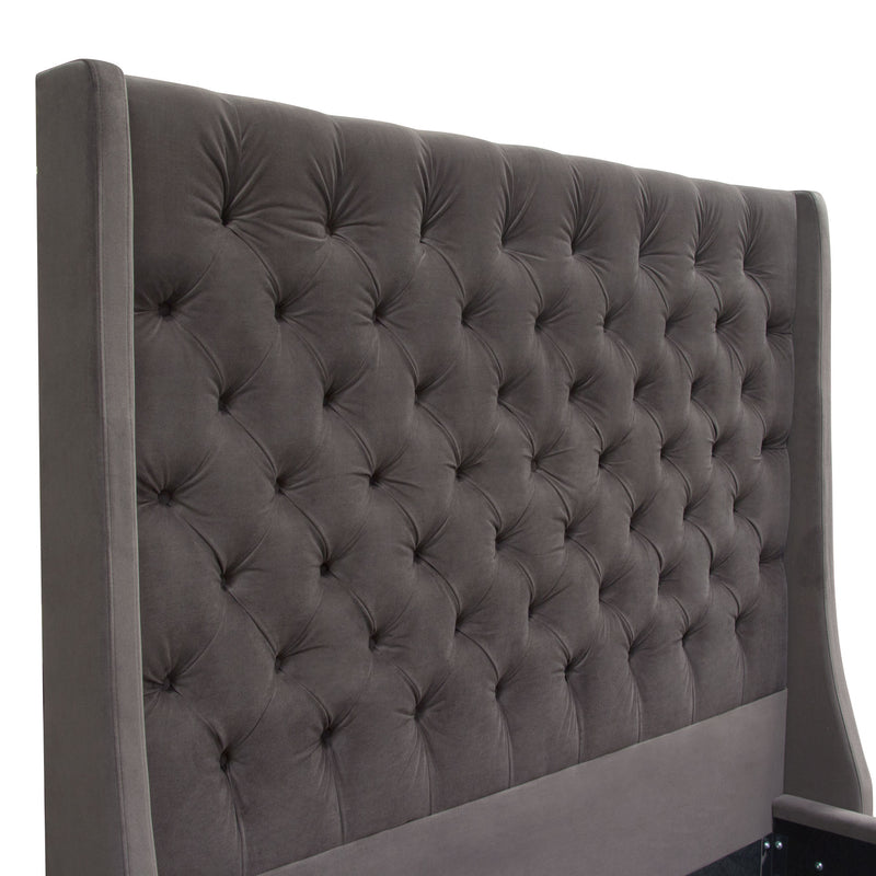 Thalia Grey Velvet Bed - Luxury Living Collection