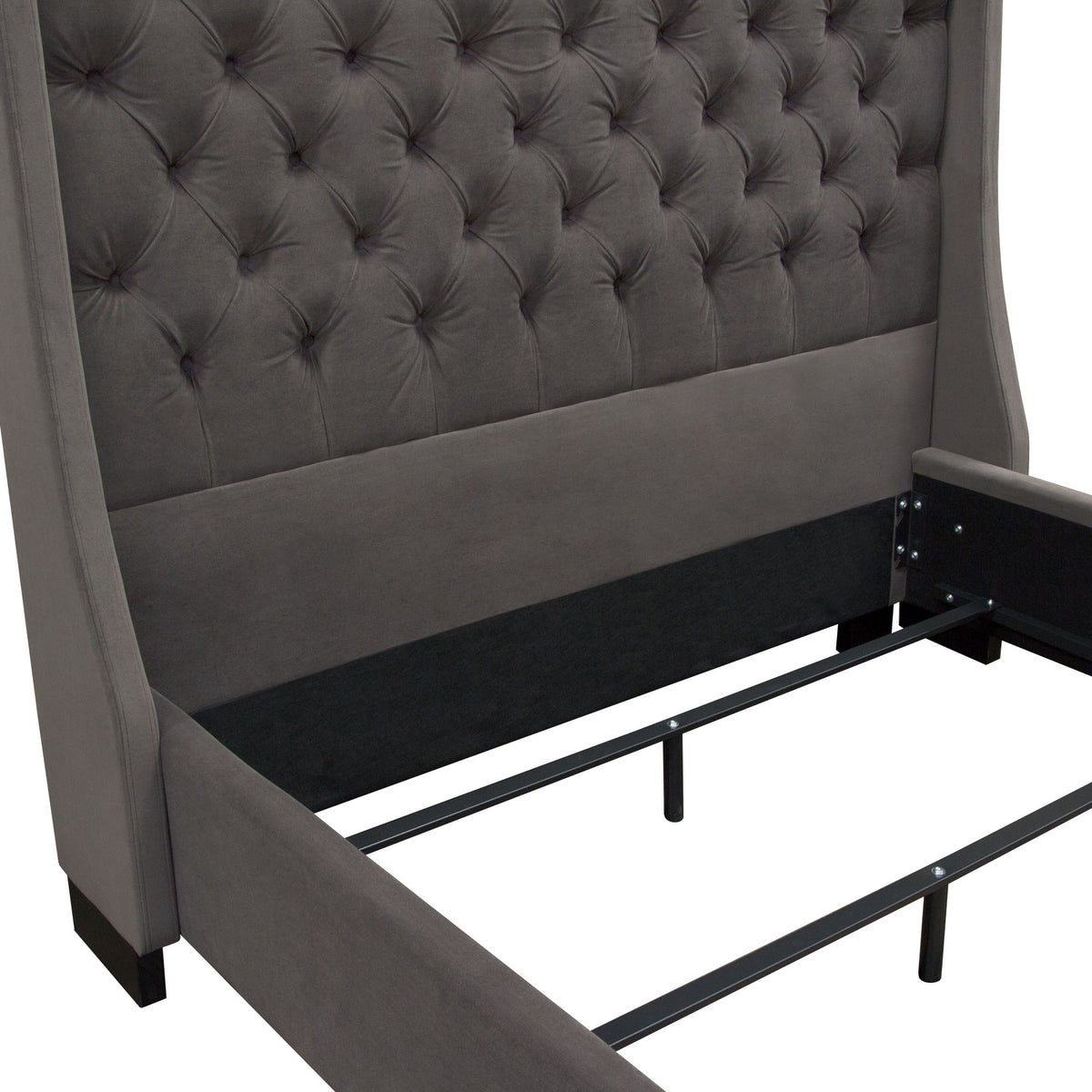 Thalia Grey Velvet Bed - Luxury Living Collection