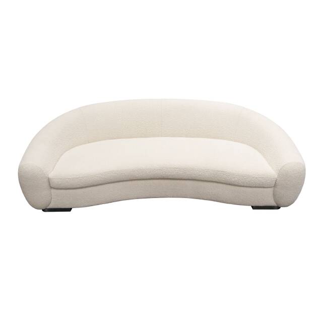 Ryla Sofa in Bone Boucle Textured Fabric w/ Contoured Arms & Back - Luxury Living Collection