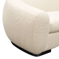 Ryla Sofa in Bone Boucle Textured Fabric w/ Contoured Arms & Back - Luxury Living Collection