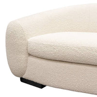 Ryla Sofa in Bone Boucle Textured Fabric w/ Contoured Arms & Back - Luxury Living Collection