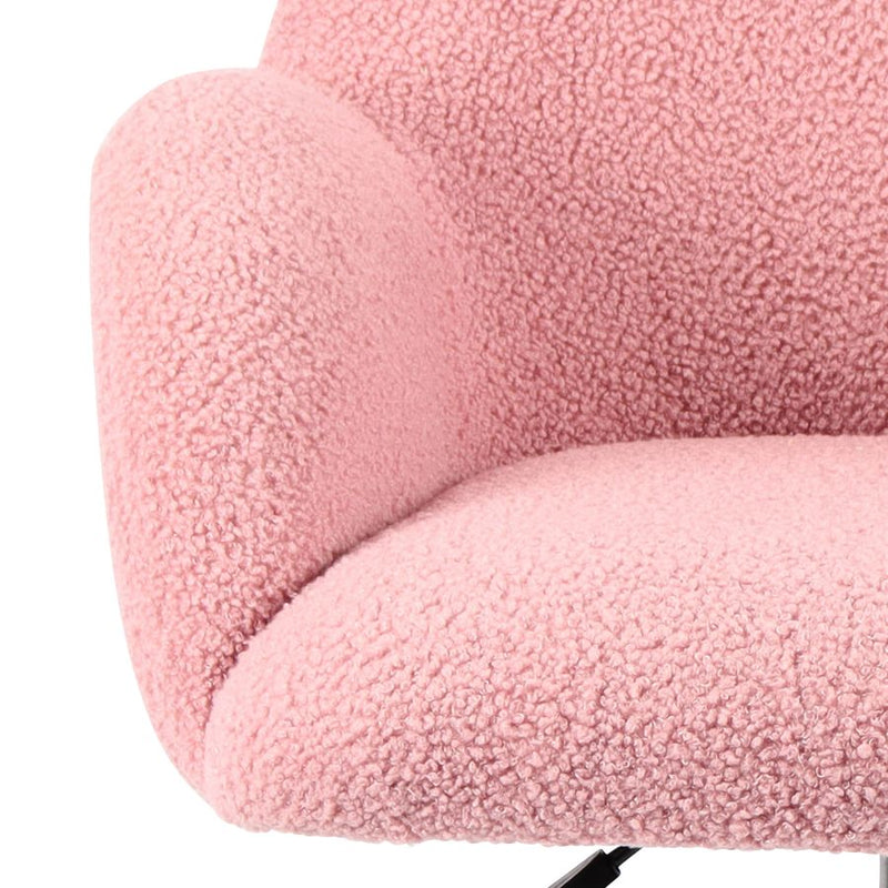 Alisha Pink Boucle Office Chair